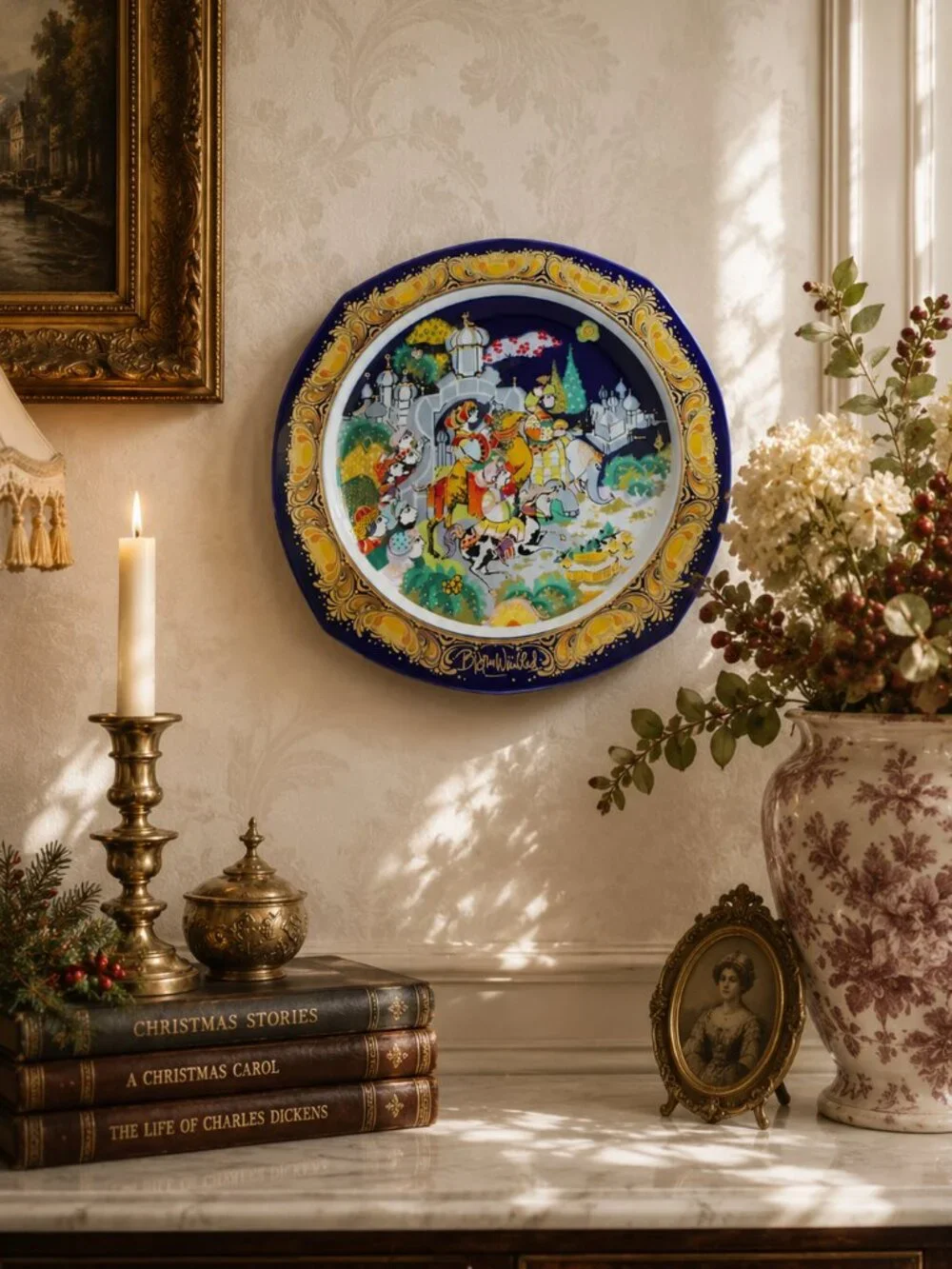 1985 Rosenthal Christmas Plate Designed by Danish Artist Bjørn Wiinblad